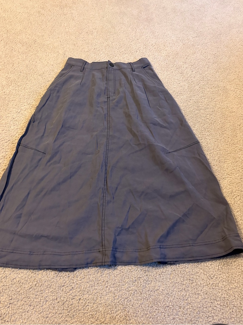 A-Line Midi Skirt in Charcoal Gray